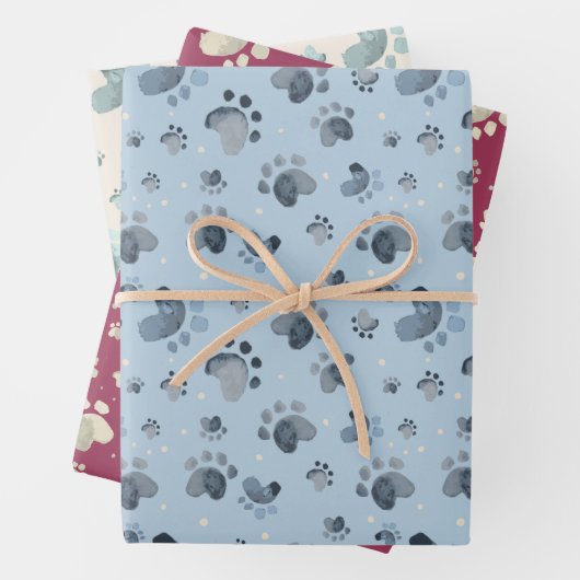 Waterverf Dog Pit Wrapping Paper Set van 3 (In situ)