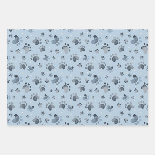 Waterverf Dog Pit Wrapping Paper Set van 3 (Voorkant)