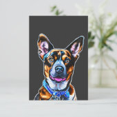 Waterverf Dog portret hand gekleurde, geïsoleerde  Bedankkaart (Staand voorkant)