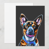 Waterverf Dog portret hand gekleurde, geïsoleerde  Feestdagenkaart (Voorkant / Achterkant)