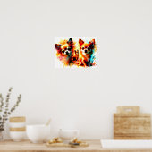 Waterverf Dog Poster (Keuken)