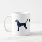Waterverf Dog Silhouette (Engels) Foxhound Black Koffiemok (Links)