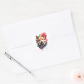 Waterverf Dog Splatter Art Portrait Ink Splash Vierkante Sticker (Envelop)