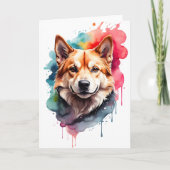 Waterverf Dog Splatter Art Portrait Splash Blank Kaart (Voorkant)