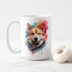Waterverf Dog Splatter Art Portrait Splash Koffiemok