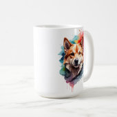 Waterverf Dog Splatter Art Portrait Splash Koffiemok (Voorkant rechts)
