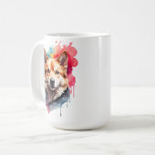 Waterverf Dog Splatter Art Portrait Splash Koffiemok (Voorkant links)