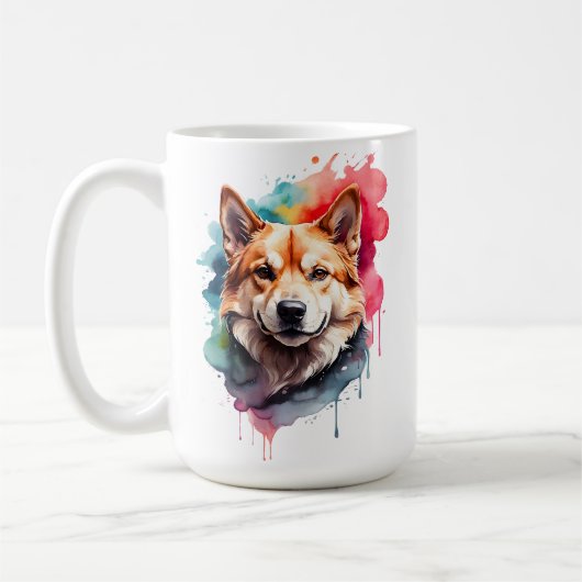 Waterverf Dog Splatter Art Portrait Splash Koffiemok (Links)