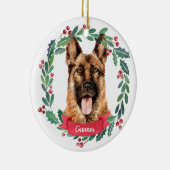 Waterverf Dog van Shepherd kerst Elegant Keramisch Ornament (Rechts)