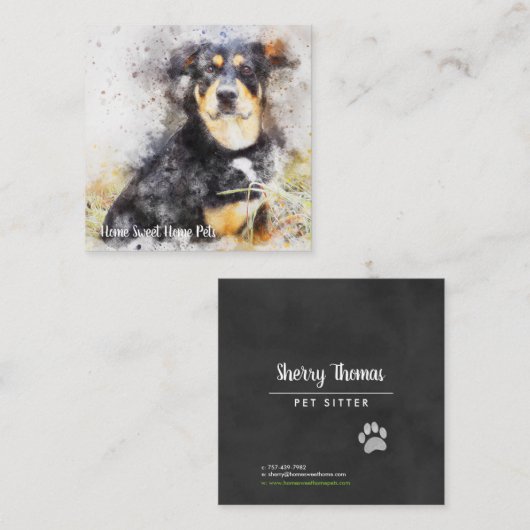 Waterverf Dog Visitekaartje (Voorkant / Achterkant)