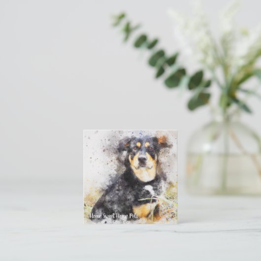 Waterverf Dog Visitekaartje (Staand voorkant)