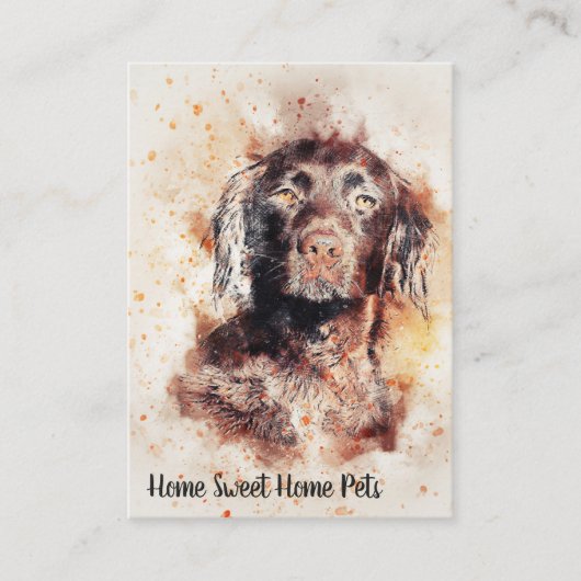 Waterverf Dog Visitekaartje (Voorkant)