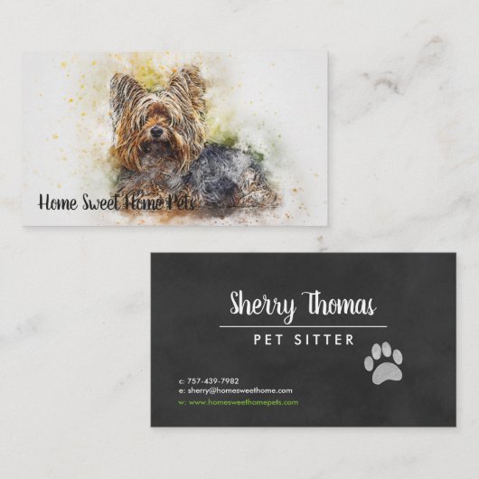 Waterverf Dog Visitekaartje (Voorkant / Achterkant)