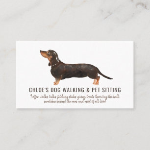 Waterverf Dog Walker Pet Sitter Visitekaartje