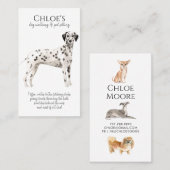 Waterverf Dog Walker Pet Sitter Visitekaartje (Voorkant / Achterkant)