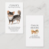 Waterverf Dog Walker Pet Sitter Visitekaartje (Voorkant / Achterkant)