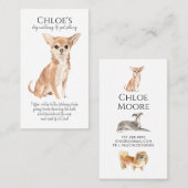 Waterverf Dog Walker Pet Sitter Visitekaartje (Voorkant / Achterkant)