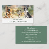 Waterverf Dog Walker Pet Sitting Visitekaartje (Voorkant / Achterkant)