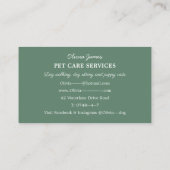 Waterverf Dog Walking Pet Sitting Visitekaartje (Achterkant)