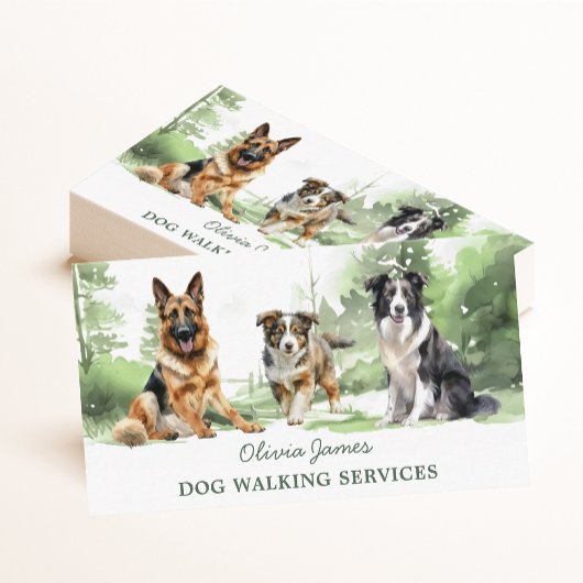 Waterverf Dog Walking Pet Sitting Visitekaartje