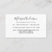 Waterverf Dogs Pet Sitter Dog Groomer Visitekaartje (Achterkant)