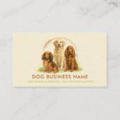 Waterverf Dogs Walker Pet Sitter Visitekaartje (Voorkant)