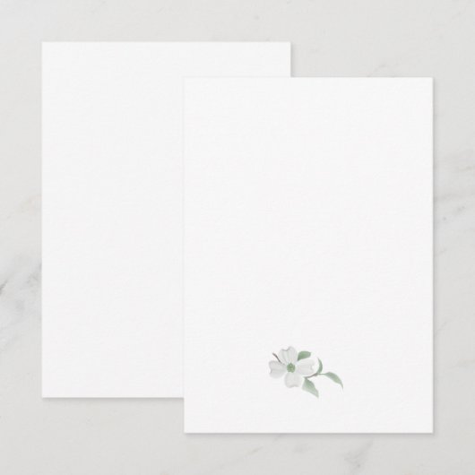 Waterverf Dogwood Flat Notecards Bedankkaart (Voorkant / Achterkant)