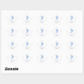 Waterverf dolfijn - bedankt babyshower ster sticker (Vel)
