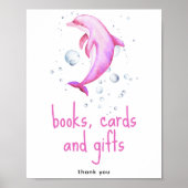 Waterverf dolfijn - Boeken kaarten en geschenken Poster (Voorkant)