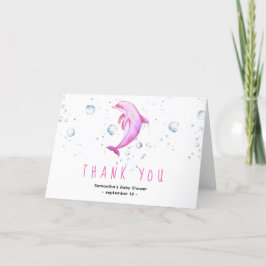 Waterverf dolfijn - dank je baby shower bedankkaart