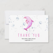 Waterverf dolfijn - dank u baby shower bedankkaart (Voorkant)