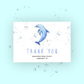 Waterverf dolfijn - dank u baby shower bedankkaart