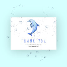 Waterverf dolfijn - dank u baby shower
