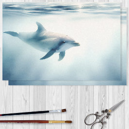 Waterverf Dolfijn Decoupage Tissuepapier