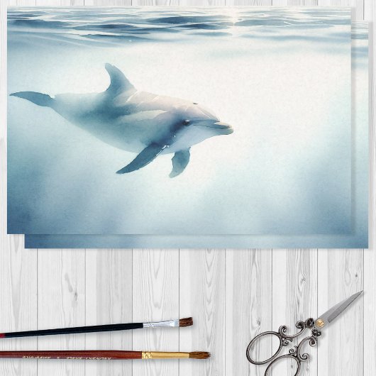 Waterverf Dolfijn Decoupage Tissuepapier