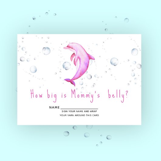 Waterverf dolfijn - hoe groot is mama's buik informatiekaartje