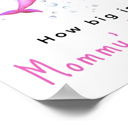 Waterverf dolfijn - Hoe groot is mama's buik Poster (Hoek)