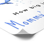 Waterverf dolfijn - Hoe groot is mama's buik Poster (Hoek)