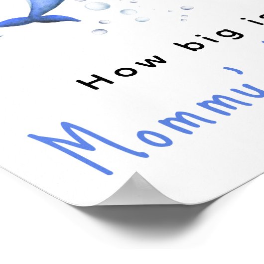 Waterverf dolfijn - Hoe groot is mama's buik Poster (Hoek)