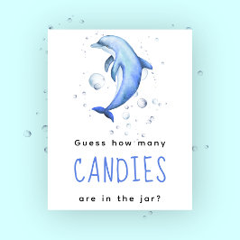 Waterverf dolfijn - Hoeveel snoepjes spel Poster