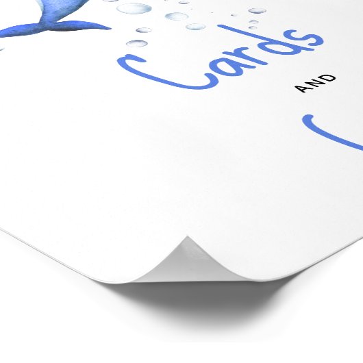 Waterverf dolfijn - kaarten en geschenken poster (Hoek)