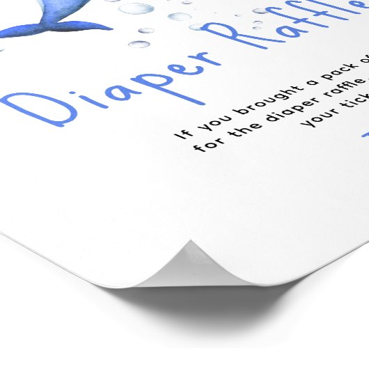 Waterverf dolfijn - Luier Raffle spel Poster (Hoek)