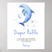 Waterverf dolfijn - Luier Raffle spel Poster (Voorkant)