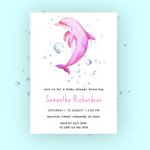 Waterverf Dolfijn Onder de Zee Baby Shower