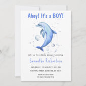 Waterverf Dolfijn Onder het Zee Baby shower Kaart (Voorkant)