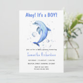 Waterverf Dolfijn Onder het Zee Baby shower Kaart (Staand voorkant)