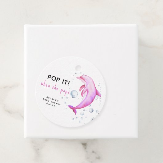 Waterverf dolfijn - pop het! Als ze poppen Bedankjes Labels (In situ)
