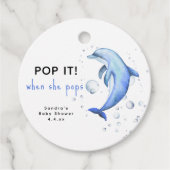 Waterverf dolfijn - pop het! Als ze poppen Bedankjes Labels (Voorkant)