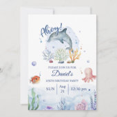 Waterverf Dolfijn Sealife Verjaardag Kaart (Voorkant)
