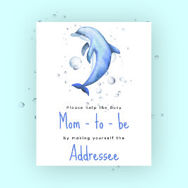 Waterverf dolfijn - Toekomstige moeder geadresseer Poster